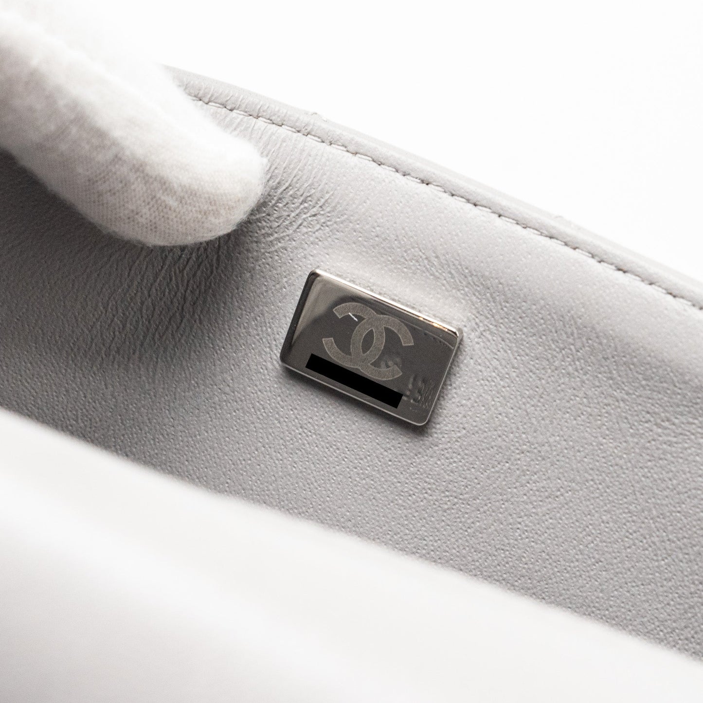 Chanel Mini Rectangular Flap Bag Lambskin Light Grey (Microchip)