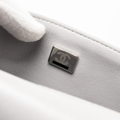 Chanel Mini Rectangular Flap Bag Lambskin Light Grey (Microchip)