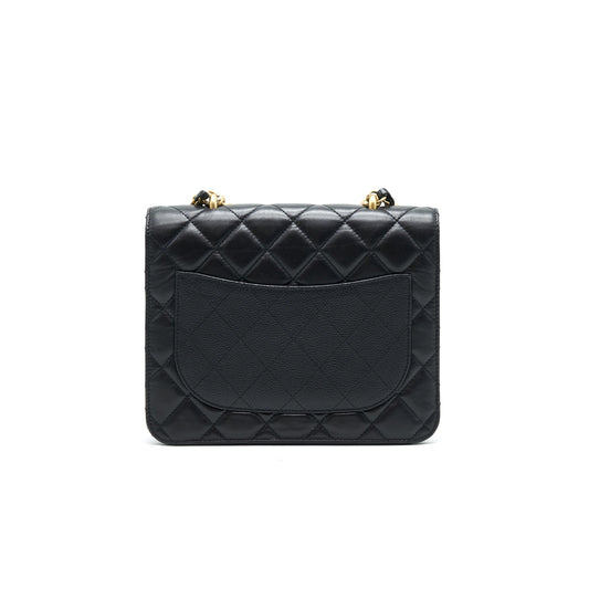 Chanel Quilted Calfskin and Caviar Flap Bag Black