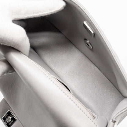 Chanel Mini Rectangular Flap Bag Lambskin Light Grey (Microchip)