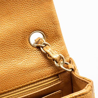 Chanel Mini Rectangular Flap Bag Calfskin Iridescent Dark Gold