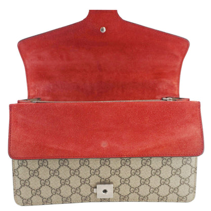 GUCCI Dionysus Small GG Supreme Canvas Shoulder Bag Beige 400249