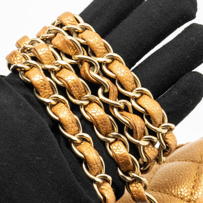 Chanel Mini Rectangular Flap Bag Calfskin Iridescent Dark Gold