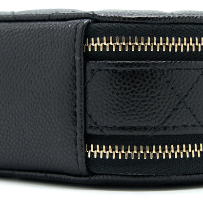 Chanel Mini Round Purse Vanity Caviar Black L