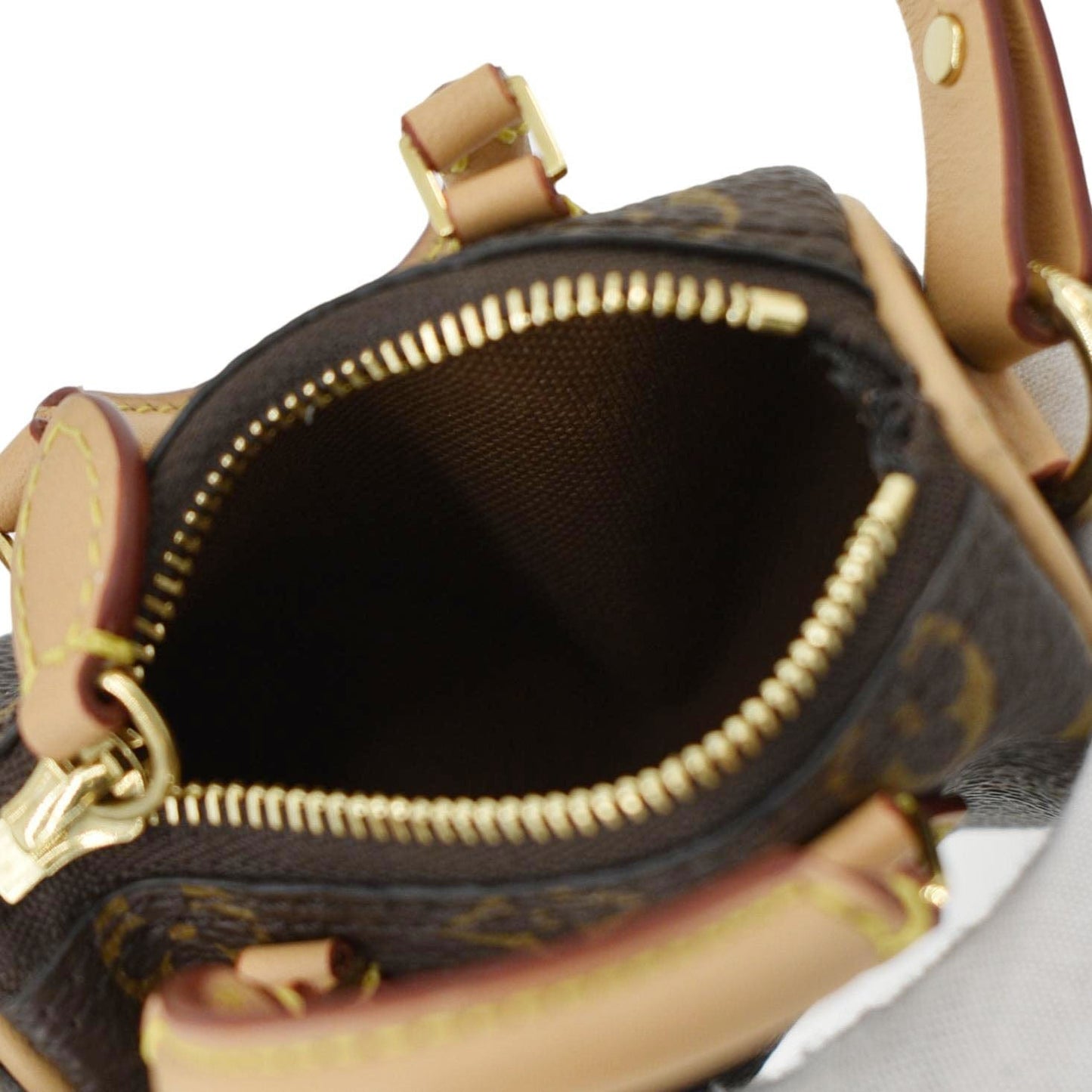 LOUIS VUITTON Speedy Monogram Canvas Bag Charm Brown