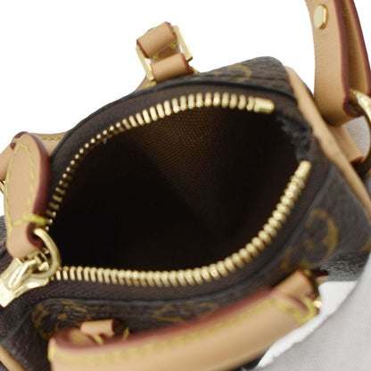 LOUIS VUITTON Speedy Monogram Canvas Bag Charm Brown