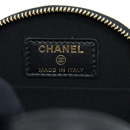Chanel Mini Round Purse Vanity Caviar Black L