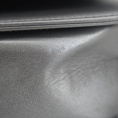 CHANEL Boy Flap Tweed Bag Shoulder Bag Silver