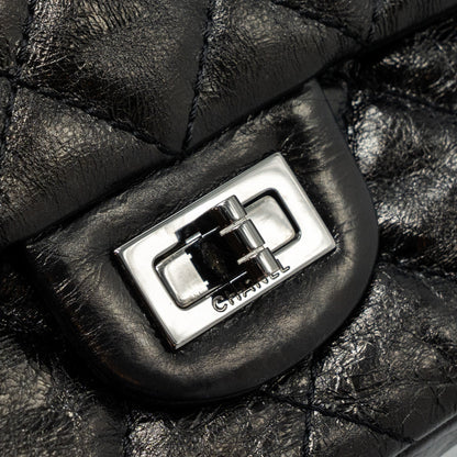 Chanel 2.55 226 Reissue Double Flap Bag Grained Calfskin Black