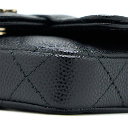 Chanel Flap Cardholder Belt Bag Caviar Black L