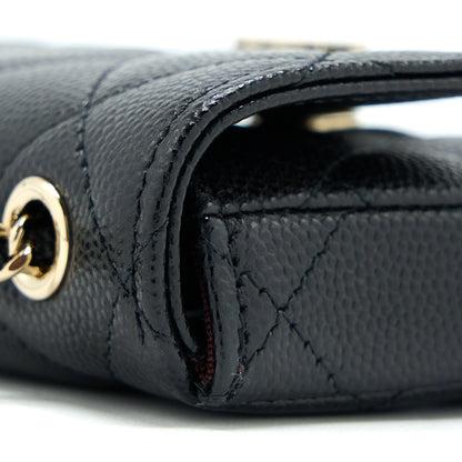 Chanel Flap Cardholder Belt Bag Caviar Black L