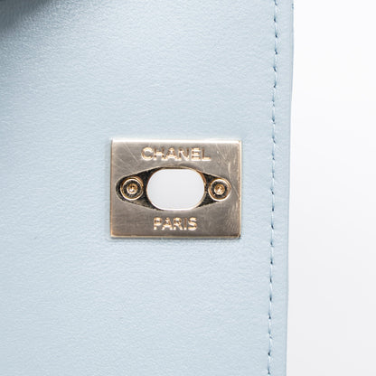 Chanel Mini Trendy CC Chain Wallet Lambskin Light Blue L (Microchip)