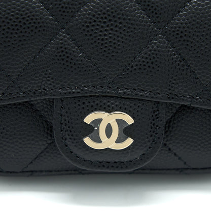 Chanel Flap Cardholder Belt Bag Caviar Black L