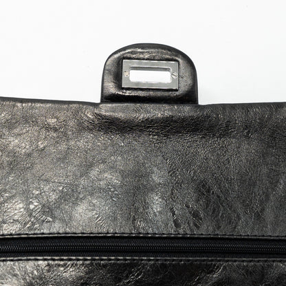 Chanel 2.55 226 Reissue Double Flap Bag Grained Calfskin Black