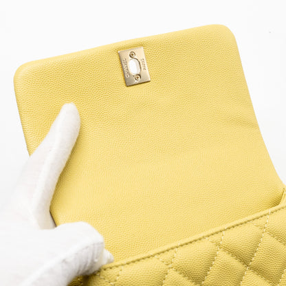 Chanel Mini Cocohandle caviar Yellow L
