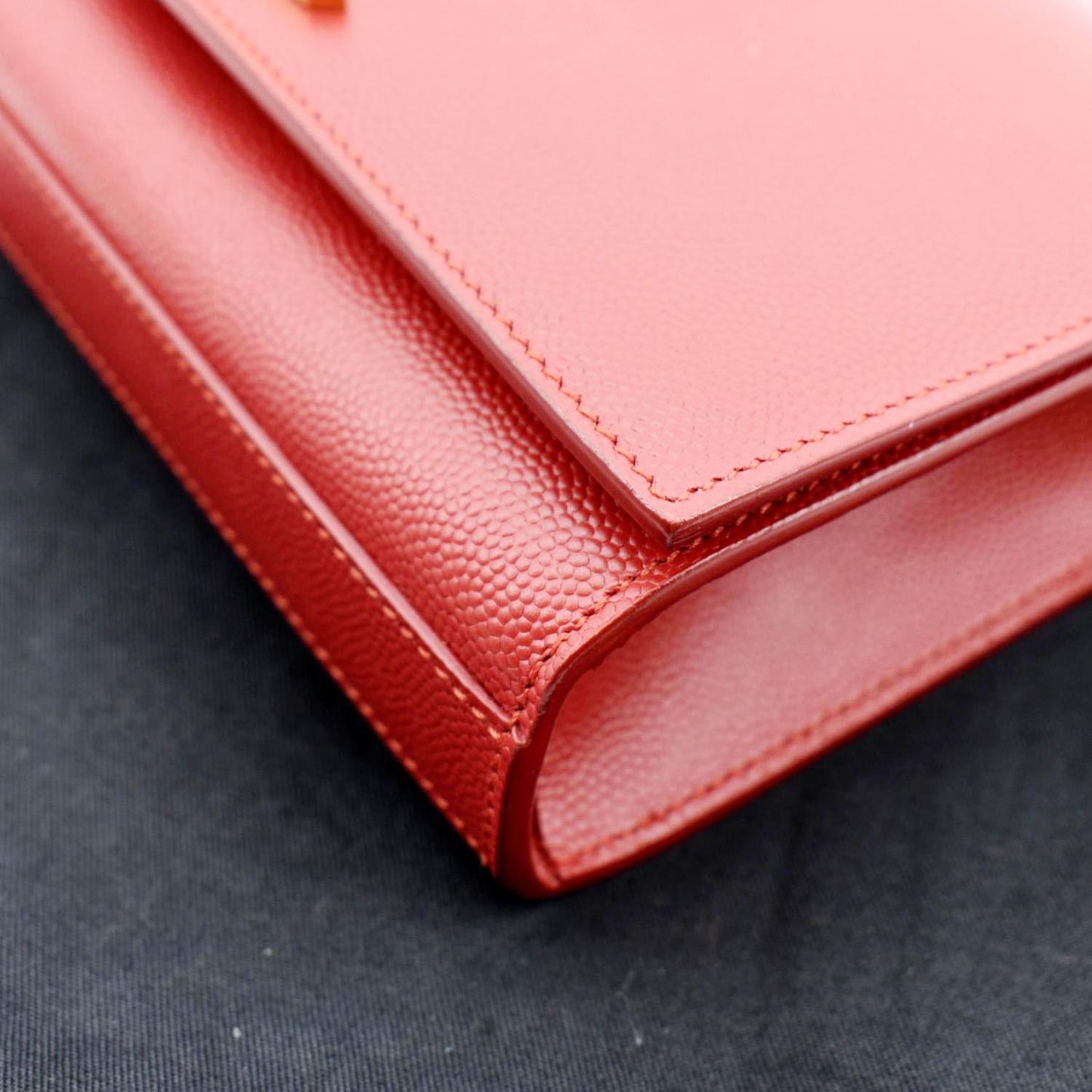 YVES SAINT LAURENT Kate Small Grain De Poudre Crossbody Bag Red