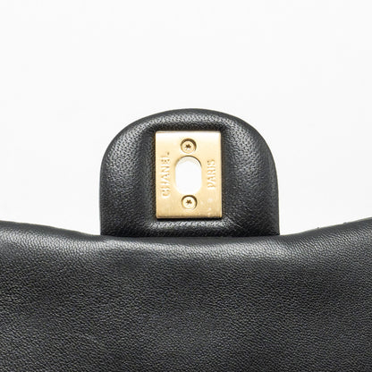 Chanel 24s Top Handle Mini Flap Bag Lambskin Black  (microchip)