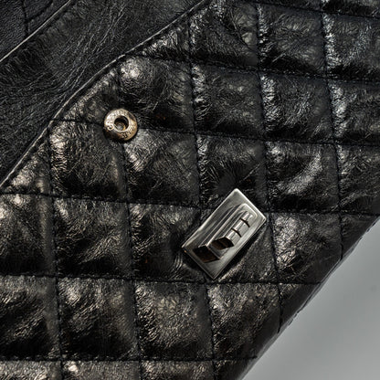 Chanel 2.55 226 Reissue Double Flap Bag Grained Calfskin Black