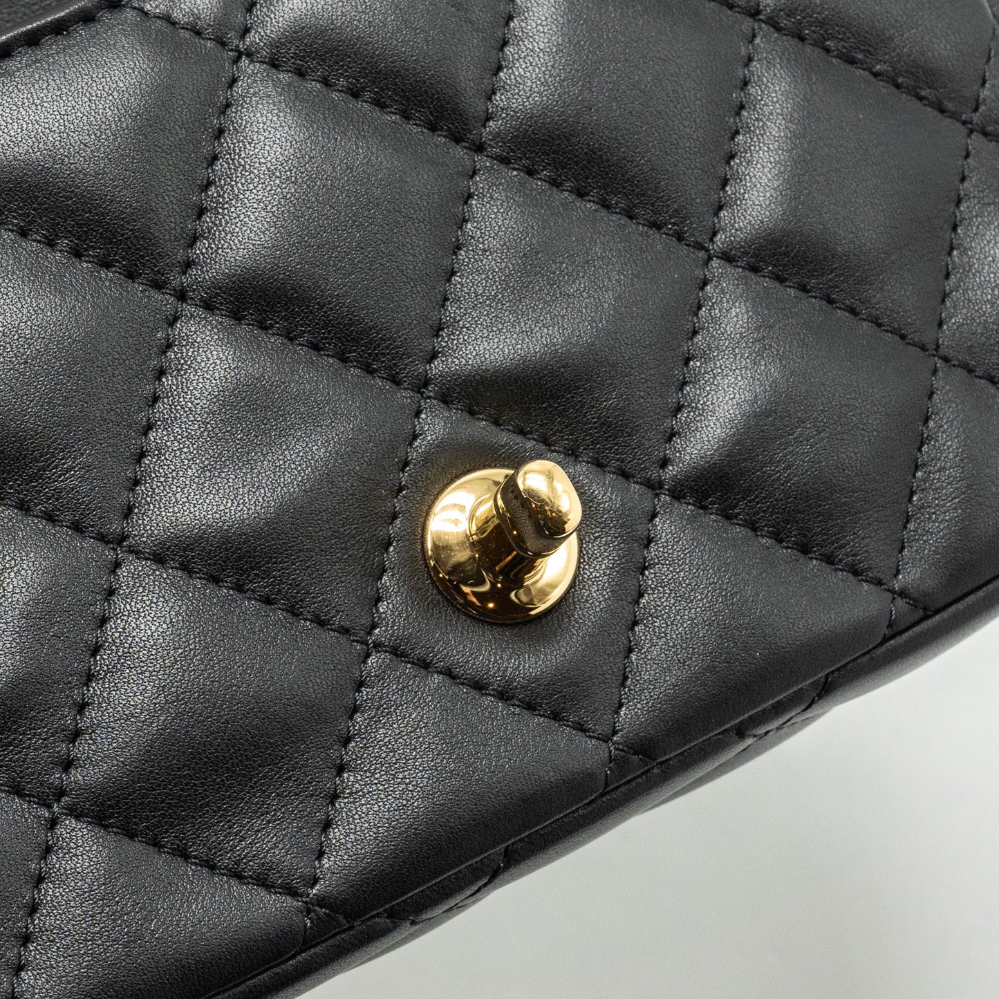 Chanel 24s Top Handle Mini Flap Bag Lambskin Black  (microchip)