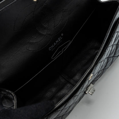 Chanel 2.55 226 Reissue Double Flap Bag Grained Calfskin Black