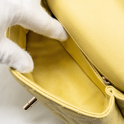 Chanel Mini Cocohandle caviar Yellow L