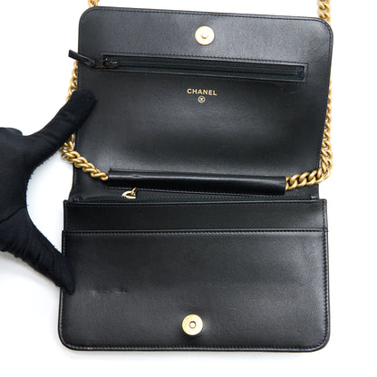Chanel Boy Wallet on Chain Caviar Black