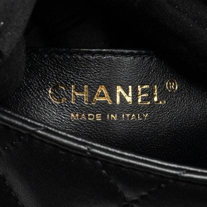 Chanel 24s Top Handle Mini Flap Bag Lambskin Black  (microchip)