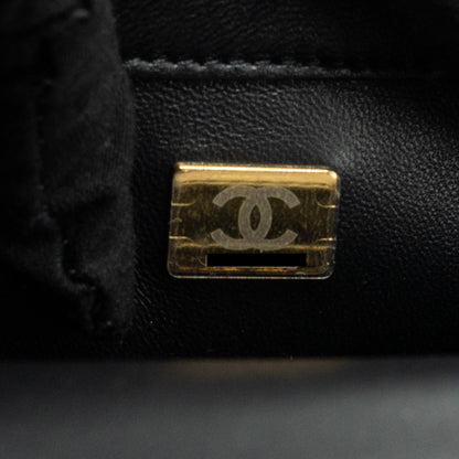 Chanel 24s Top Handle Mini Flap Bag Lambskin Black  (microchip)