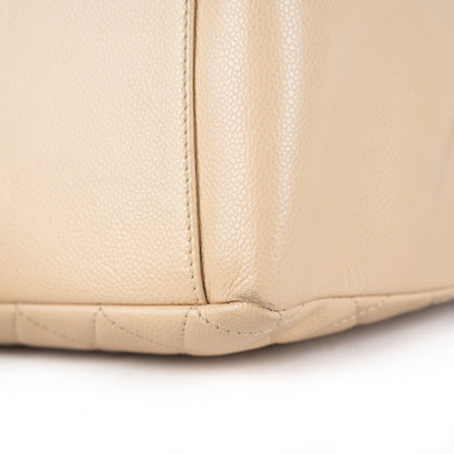 10/7 Deal Of The Day - Chanel Quilted Caviar Grand Shopping Tote GST Beige