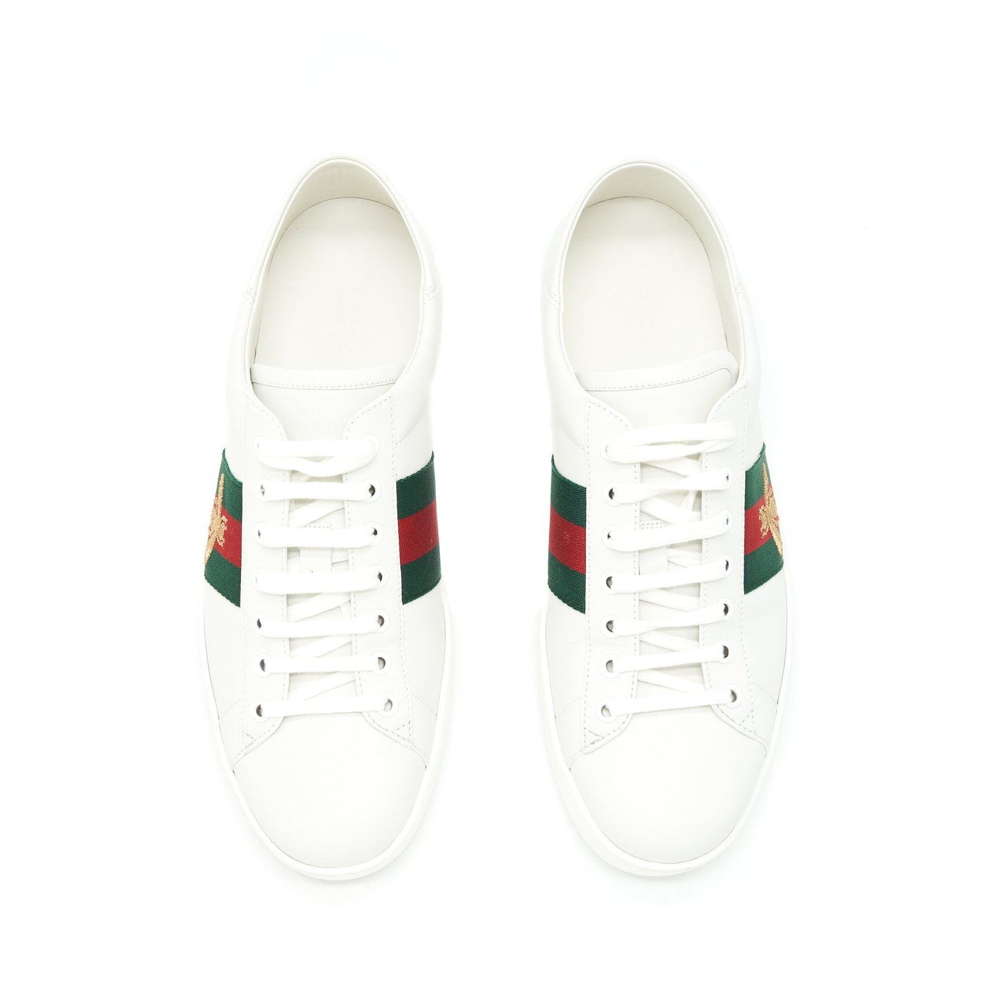 Gucci size 10 Men's White Sneaker Bee Pattern