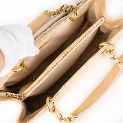 10/7 Deal Of The Day - Chanel Quilted Caviar Grand Shopping Tote GST Beige