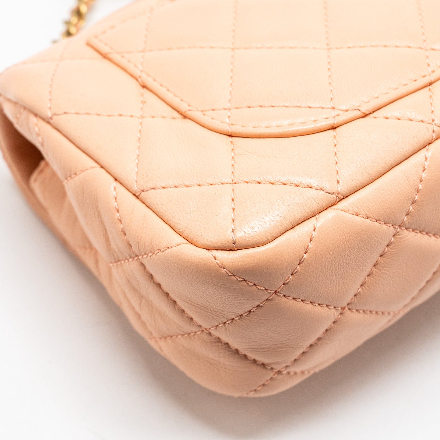 Chanel Pearl Crush Mini Rectangular Flap Bag Lambskin Pink  (Microchip)
