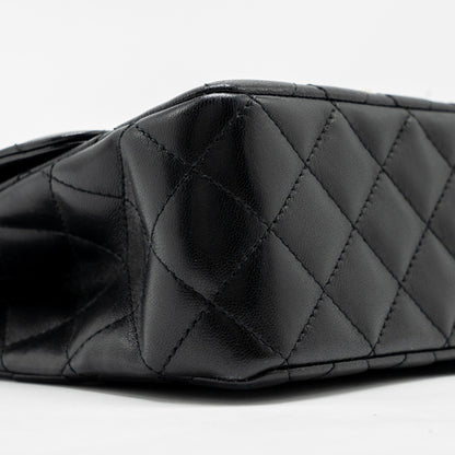 Chanel 23a Crystal Top Handle Flap Bag Shiny Lambskin Black L(microchip)