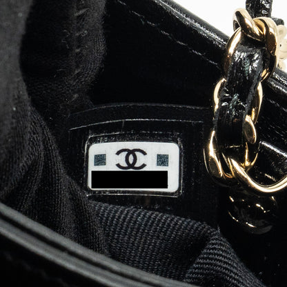 CHANEL Mini 31 Clutch With Chain Shiny Lambskin Black L (Microchip)