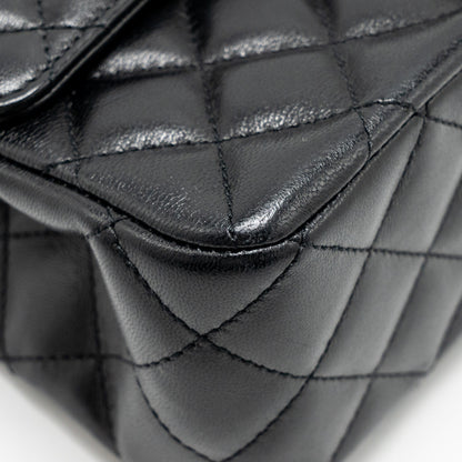 Chanel 23a Crystal Top Handle Flap Bag Shiny Lambskin Black L(microchip)