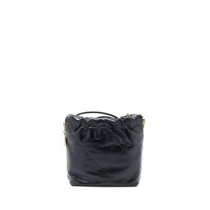 Chanel 23S Mini 22 Bag with Pearl Shiny Calfskin Black  (Microchip)