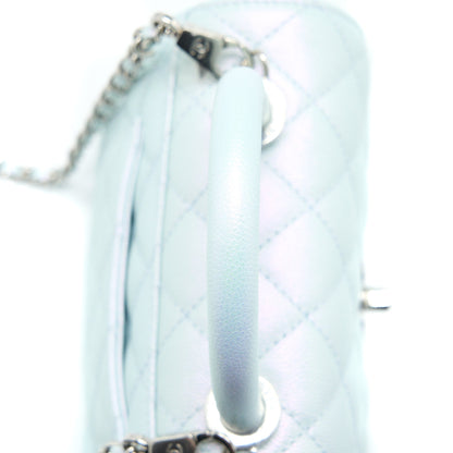 Chanel Mini Coco Handle Ombre Iridescent Caviar Light Blue Multicolour Hardware (Microchip)