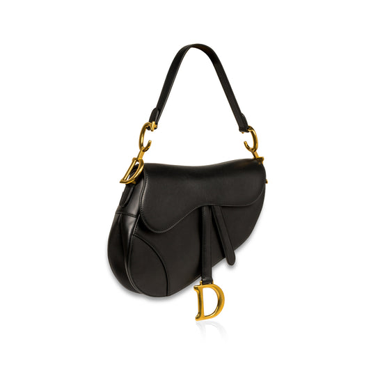 Christian Dior Saddle Bag - Black Leather