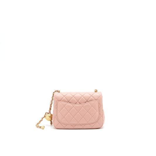 Chanel 21B Light Pink Pearl Crush Mini Square Flap Bag