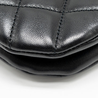 Chanel 24C Quilted Small Messenger Bag Black Lambskin  (Microchip)