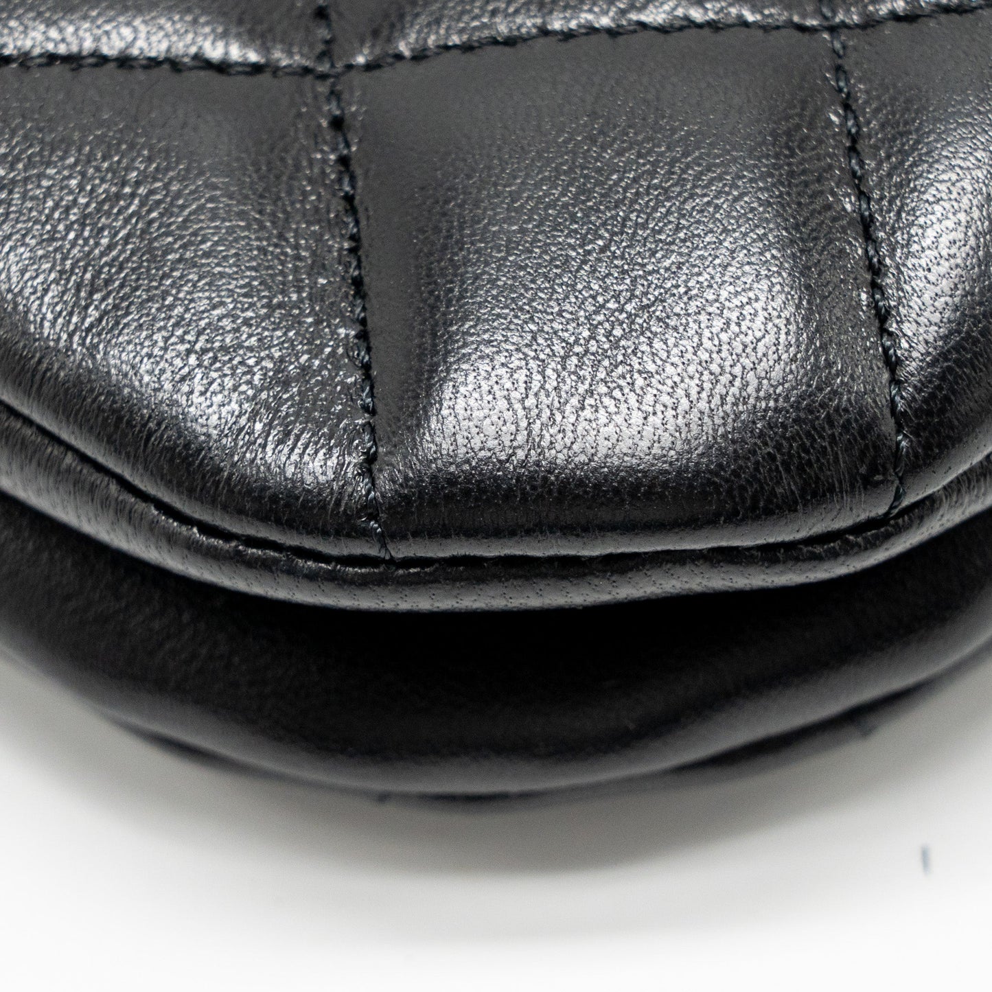 Chanel 24C Quilted Small Messenger Bag Black Lambskin  (Microchip)