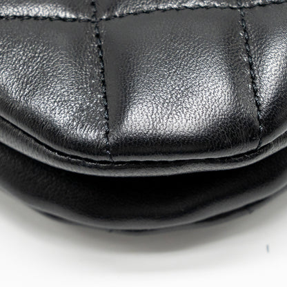 Chanel 24C Quilted Small Messenger Bag Black Lambskin  (Microchip)