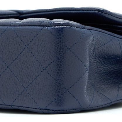 Chanel Medium Classic Double Flap Bag Caviar Navy Blue