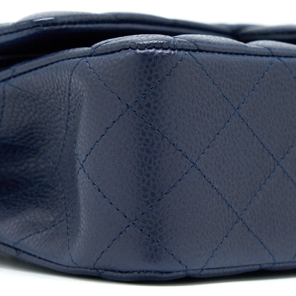 Chanel Medium Classic Double Flap Bag Caviar Navy Blue