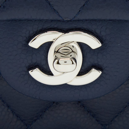Chanel Medium Classic Double Flap Bag Caviar Navy Blue