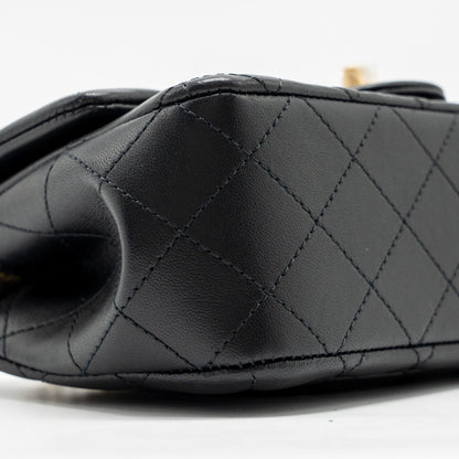 Chanel 25P Camellia Adjustable Chain Flap Bag Lambskin Black (microchip)