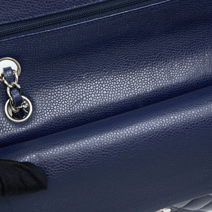 Chanel Medium Classic Double Flap Bag Caviar Navy Blue