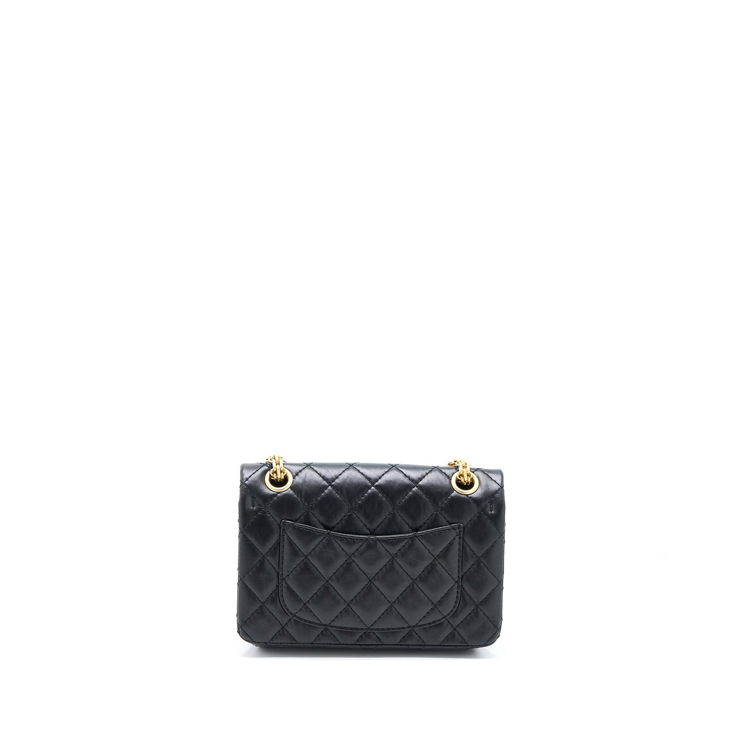 Chanel Mini 2.55 Reissue Flap Bag Aged Calfskin Black Brushed  (Microchip)