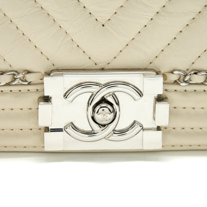 Chanel Medium Boy Bag Chevron Limited Calfskin Ivory