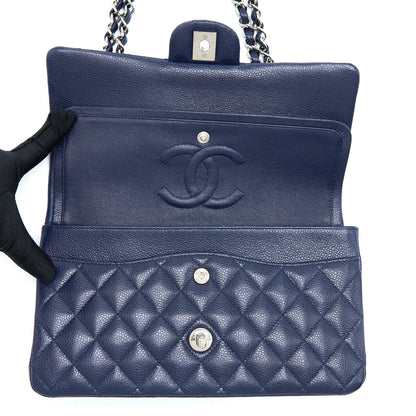 Chanel Medium Classic Double Flap Bag Caviar Navy Blue